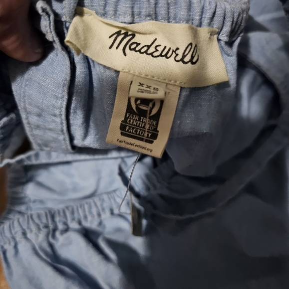 Madewell drawstring cropped chambray tank NWT xxs - Picture 3 of 7